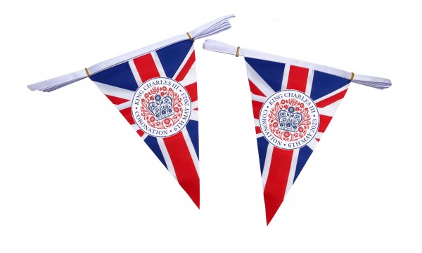 King Charles III Coronation Logo (on Union) Triangle Bunting